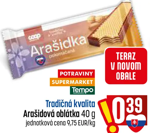 Tradičná kvalita Arašídová oblátka