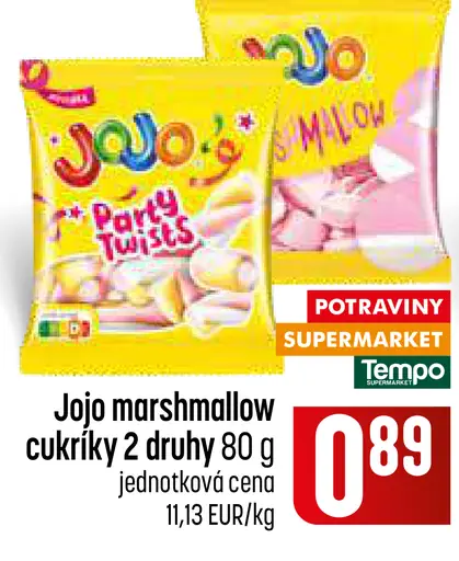 JOJO marshmallow cukríky – 2 druhy
