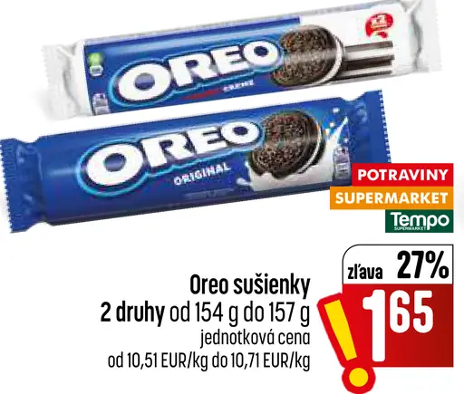 Oreo sušienky 2 druhy