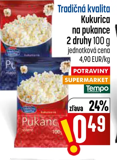 Kukurica na pukance 2 druhy