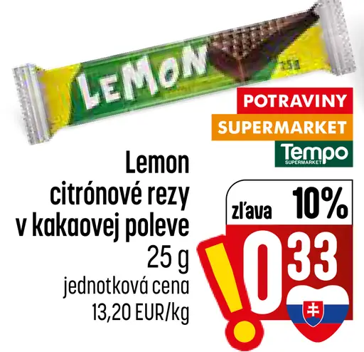 Lemon citrónové rezy v kakaovej poleve