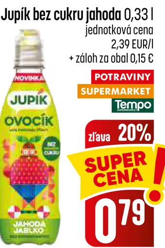 Jupík bez cukru jahoda a jablko