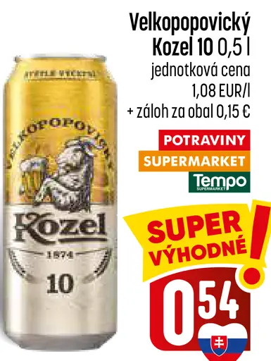 Velkopopovický Kozel 10 plechovka