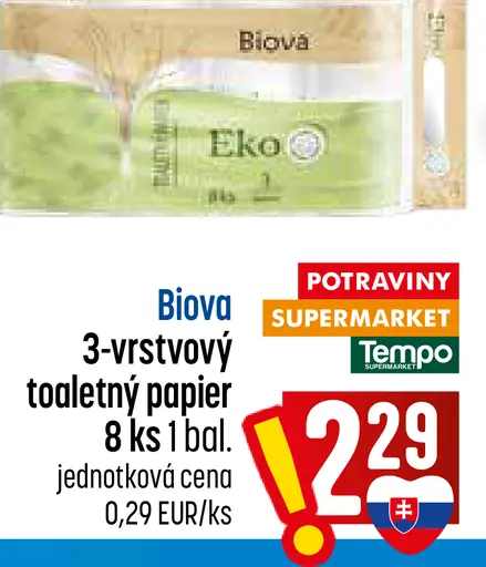 Biova 3-vrstvový toaletný papier