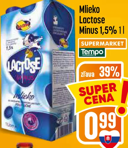 Lactose Minus mlieko 1,5 %