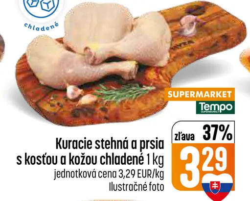 Kuracie stehná + kuracie prsia s kosťou a kožou chladené
