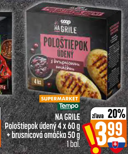 Na grile Polotiepok údený s brusnicovou omáčkou