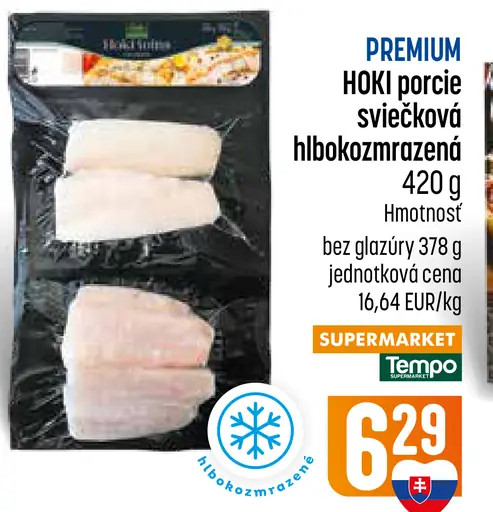 Hoki porcie sviečková hlbokozmrazená