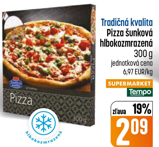 Pizza šunková hlbokozmrazená