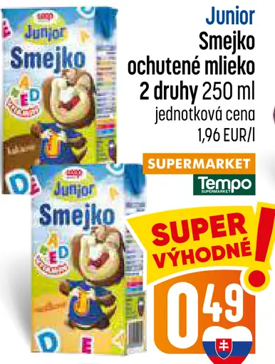 Junior Smejko ochutené mlieko