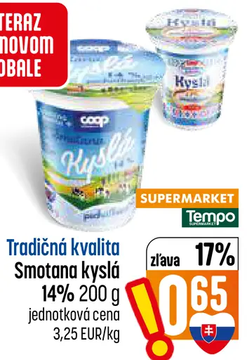Tradičná kvalita smotana kyslá 14%