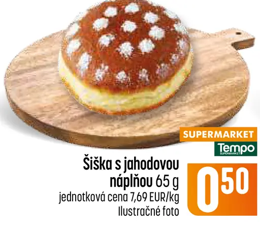 Šiška s jahodovou náplňou