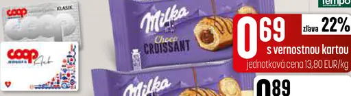 Milka Croissant, 2 druhy – cena s Vernostnou kartou