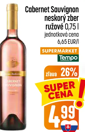 Cabernet Sauvignon neskorý zber ružové víno