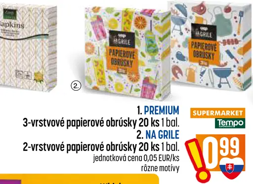 3-vrstvové papierové obrúsky Premium