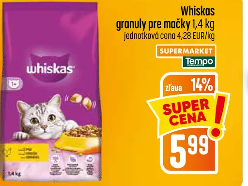 Whiskas granuly pre mačky