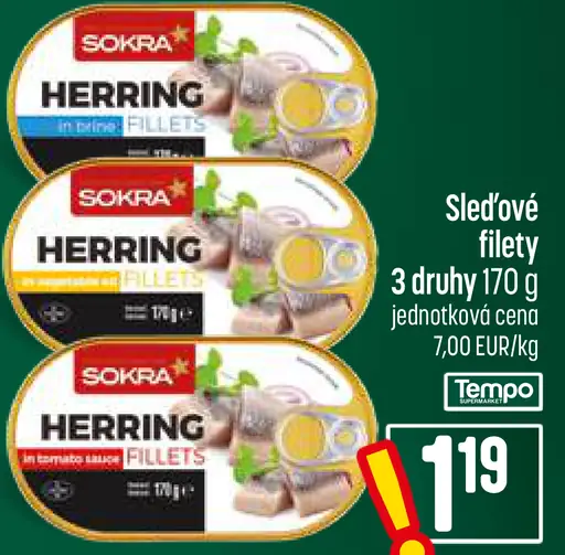Sokra sleďové filety – 3 druhy