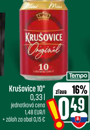 Krušovice 10° plechovka