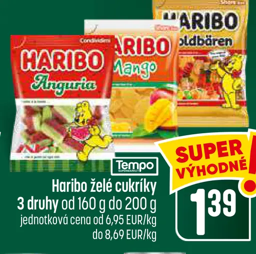 Haribo Želé cukríky rôzne druhy