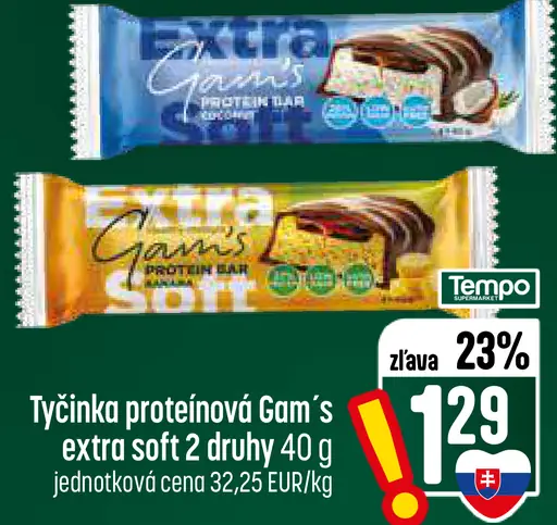 Gam’s extra soft proteínová tyčinka – 2 druhy
