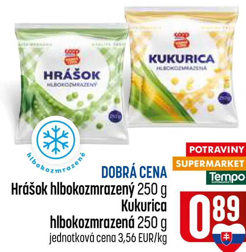 Hrášok hlbokozmrazený