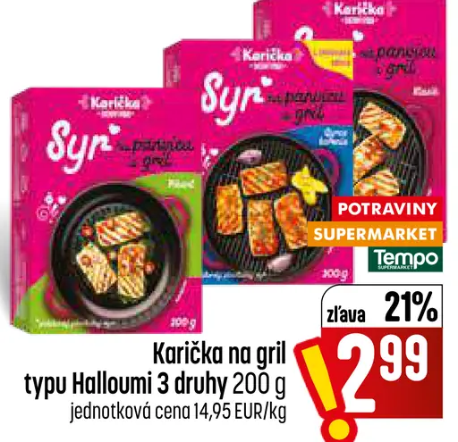 Karička na gril typu Halloumi 3 druhy