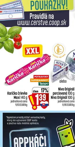 Karička črievko Maxi s ementálom