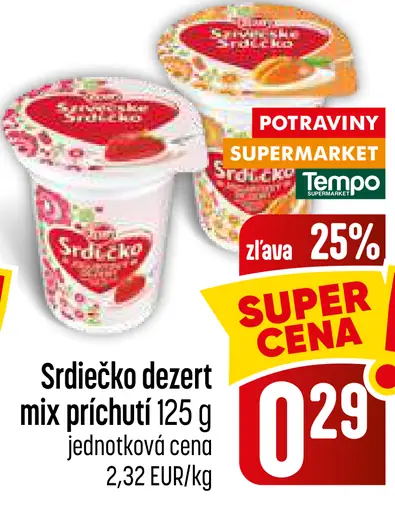 Srdiečko dezert mix príchutí