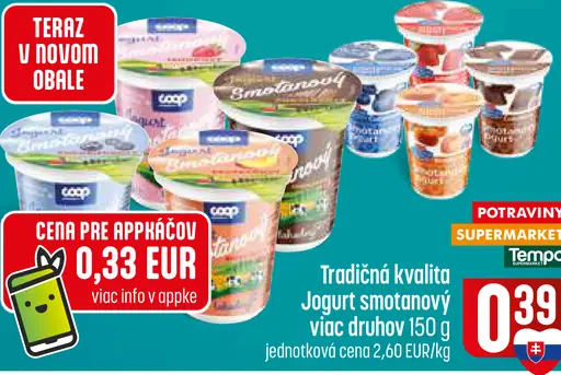 Tradičná kvalita Jogurt smotanový viac druhov