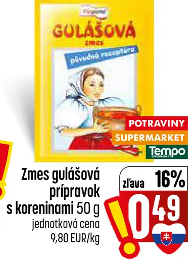 Zmes gulášová prípravok s koreninami