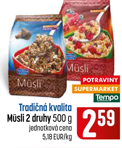 TRADIČNÁ KVALITA Müsli 2 druhy