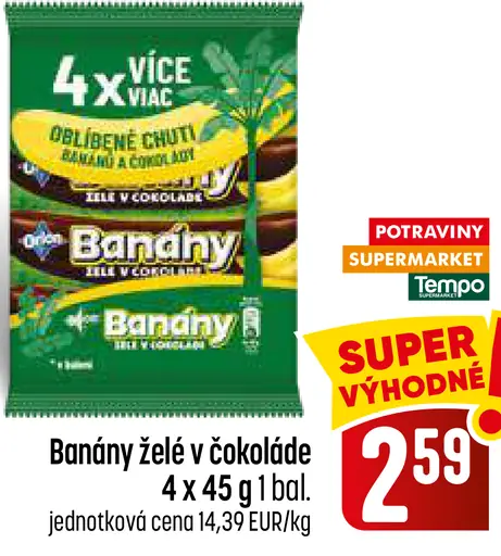 Banány želé v čokoláde