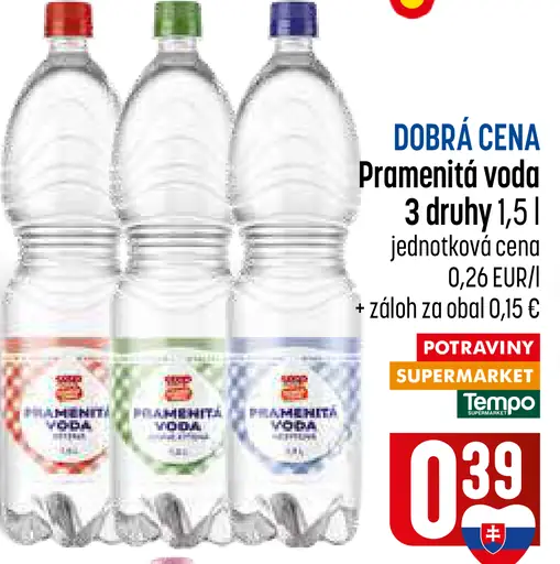 Pramenitá voda 3 druhy