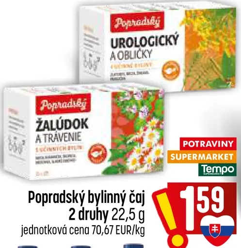 Popradský bylinný čaj 2 druhy