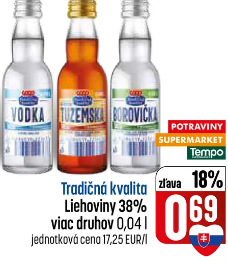 Liehoviny 38 % – viac druhov