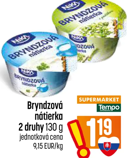 Niva bryndzová nátierka 2 druhy