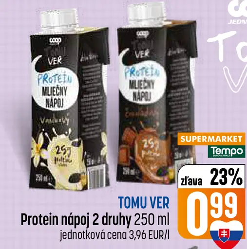 Tomu Ver proteínový nápoj – vanilka a čokoláda