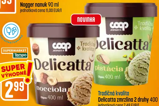 Delicatta zmrzlina – lieskový oriešok a pistácia