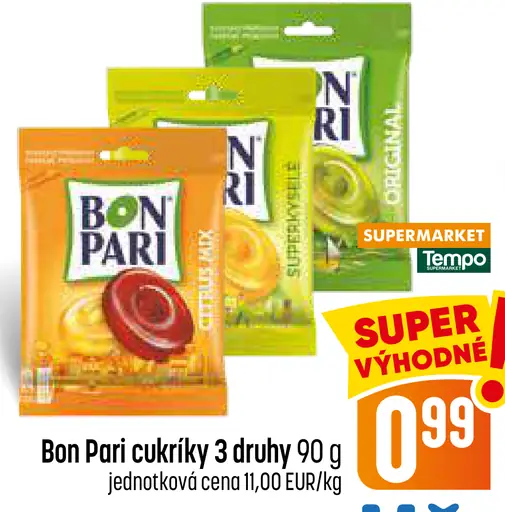 Bon Pari, Hašlerky cukríky rôzne druhy