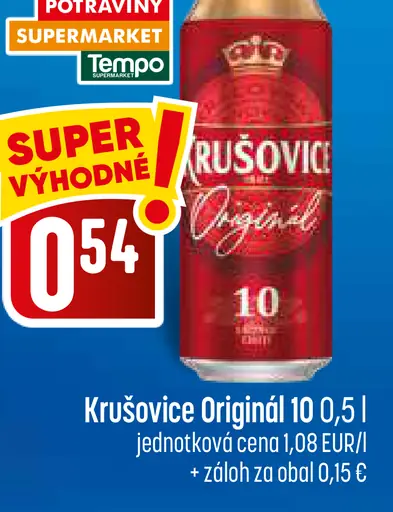 Krušovice Originál 10 plechovka
