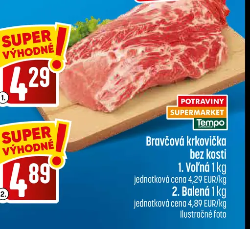 Bravčová krkovička bez kosti, balená