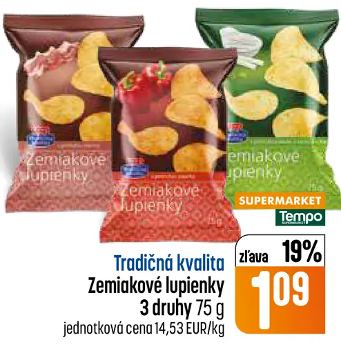 Zemiakové lupienky, 3 druhy