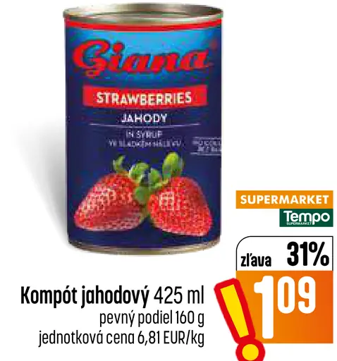 Giana jahodový kompót v náleve
