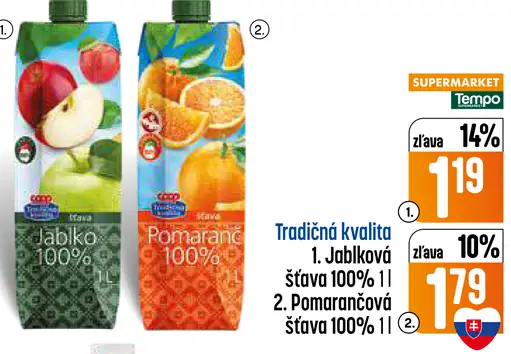 Tradičná kvalita jablková šťava 100%