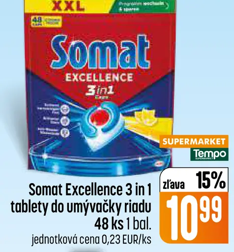 Somat Excellence 4 v 1, tablety do umývačky riadu
