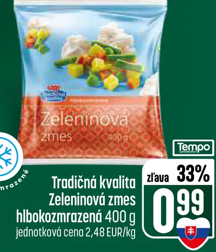 Tradičná kvalita hlboko zmrazená zeleninová zmes