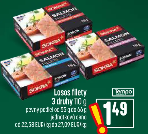 Sokra lososové filety, 3 druhy