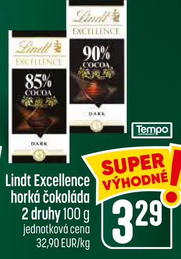 Lindt Excellence horká čokoláda 70 % kakaa