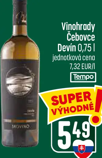 Vínohrady Čebovce Devin biele víno