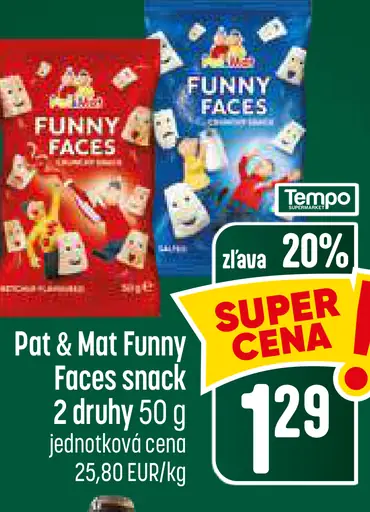 Pat & Mat Funny Faces snack – rôzne druhy